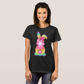 T-shirt Jolie lapin lapin Tie Dye Bow Cravate Pâques Fille (Devant entier)
