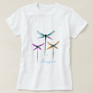 T-shirt Jolie libellule aquarelle rustique