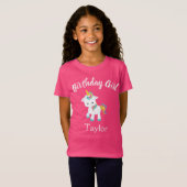 T-Shirt Jolie licorne rose fille d'anniversaire (Devant entier)