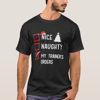 T-shirt Jolie Méchante Liste de Noël de mon entraîneur