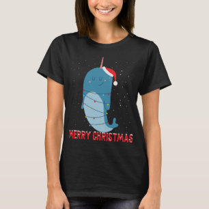 T-shirt Jolie narval Lumières Arbre de Noël