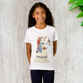 T-Shirt Jolie neigeuse d'hiver avec lanterne