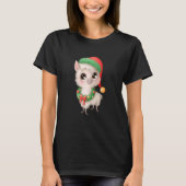 T-shirt Jolie Noël Llama Alpaca Garçon Fille Enfants (Devant)