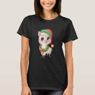 T-shirt Jolie Noël Llama Alpaca Garçon Fille Enfants