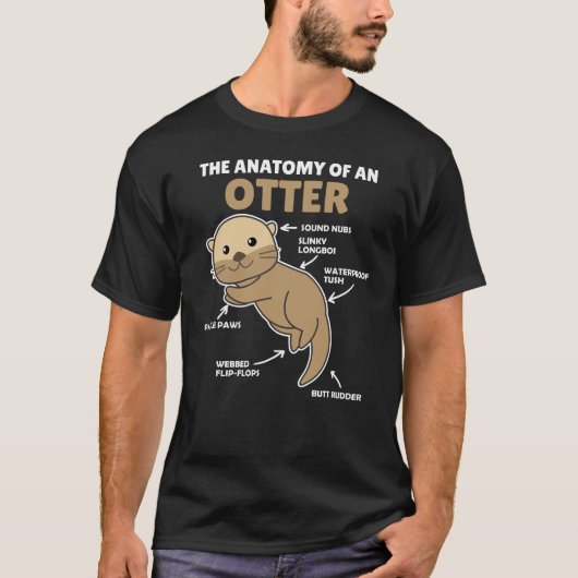 T-shirt Jolie Otter Explication Anatomie D'Une Otter (Devant)