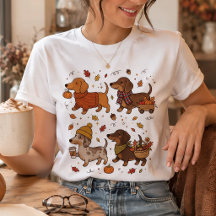 Jolie parade de dachshunds d'automne pour les amou