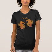 T-shirt Jolie Parties scintillant rose et or Oiseau tropic (Devant)