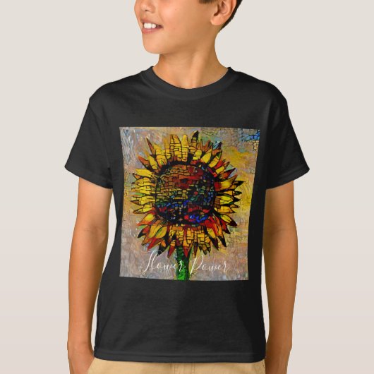 T-shirt Jolie peinture Abstraite de tournesol (Devant)