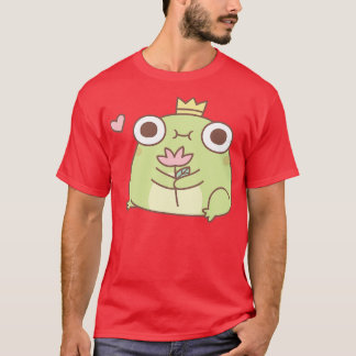 T-shirt Jolie Petite Grenouille Prince Holding Flower
