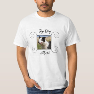 T-shirt Jolie photo de chien avec cadre dessiné à la main