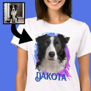T-shirt Jolie Photo Moderne et Amusante de Chien Border Co