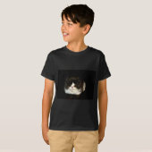 T-shirt jolie photo noir blanc chaton chat ragdoll (Devant entier)