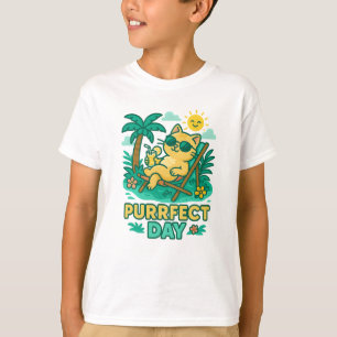 T-shirt Jolie Plage d'été Tee Day Chat Chemise