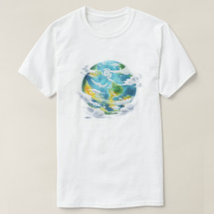 T-shirt Jolie planète Terre de dessin animé éco-responsabl