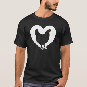T-shirt Jolie poule qui aime les poulets Cool White Heart