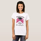 T-shirt Jolie Pretty Pink Bow Fier Maman de Graduate (Devant entier)
