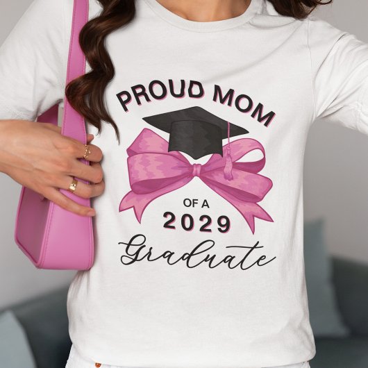 T-shirt Jolie Pretty Pink Bow Fier Maman de Graduate