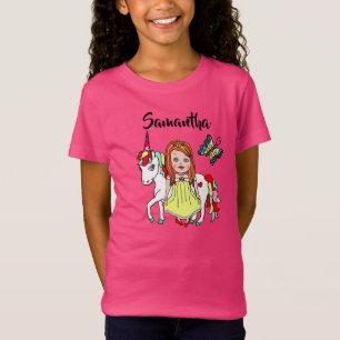 T-Shirt Jolie princesse et licorne chemise personnalisée