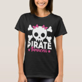 T-shirt Jolie princesse pirate Pirate rose crâne et crossb (Devant)