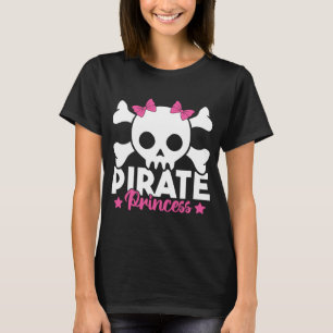 T-shirt Jolie princesse pirate Pirate rose crâne et crossb
