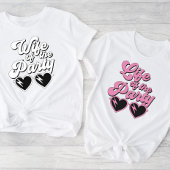 T-shirt Jolie Retro Hot Pink Script Bachelorette Party