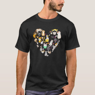 T-shirt Jolie Saint-Valentin en forme de coeur pour chat