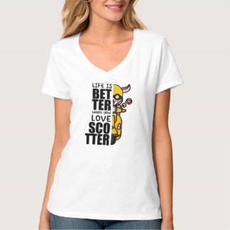T-shirt Jolie Scooter conception chèvre