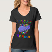 T-shirt Jolie Sensibilisation sur l'autisme Hippo Funny En (Devant)