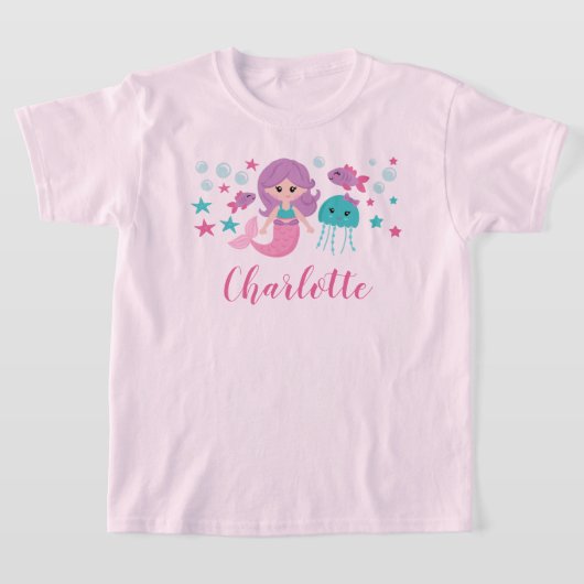 T-shirt Jolie sirène personnalisée fille (Poser)