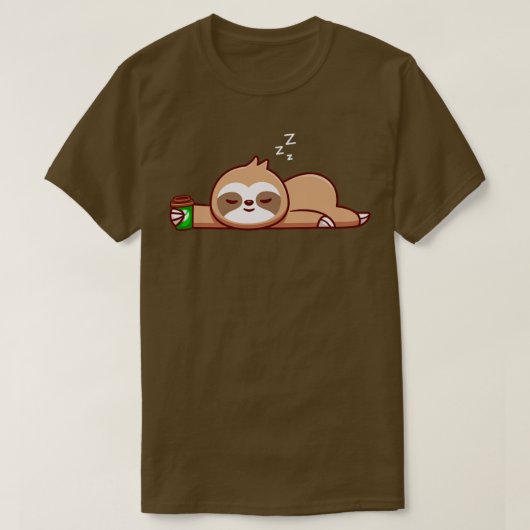 T-shirt Jolie Sloth Avec Coffee Cup Cartoon1 (Design devant)