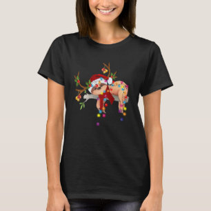 T-shirt Jolie Sloth Avec Les Lumières De Noël