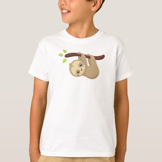 T-shirt Jolie Sloth, Petite Sloth, Fente Bébé, Fente Lazy (Devant)