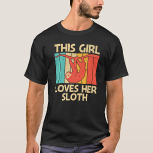 T-shirt Jolie Sloth Pour Filles Enfants Géants Sloth Vint