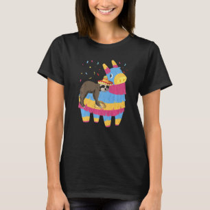 T-shirt Jolie Sloth Riding Pinata Taco Mexican Cinco De Ma