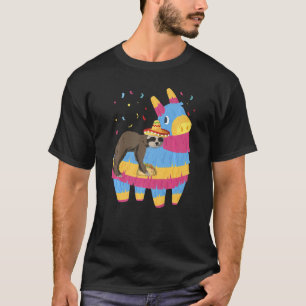 T-shirt Jolie Sloth Riding Pinata Taco Mexican Cinco De Ma