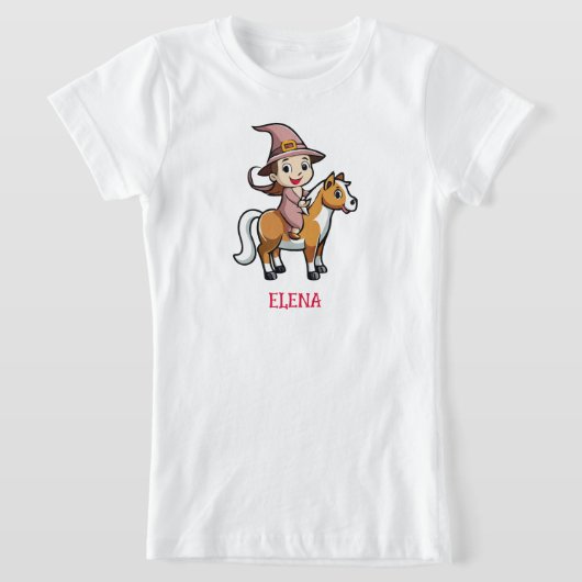 T-Shirt Jolie sorcière à cheval (Poser)