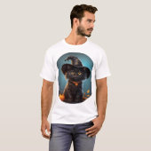 T-shirt Jolie sorcière de chat Halloween sur la saison d'a (Devant entier)