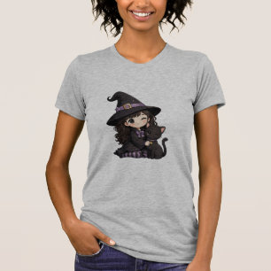 T-shirt Jolie sorcière et chat noir