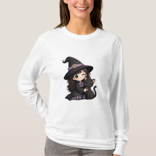 T-shirt Jolie sorcière et chat noir