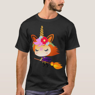 T-shirt Jolie Sorcière Unicorne drôle Costume d'Halloween 