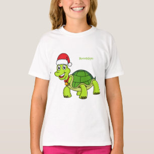 T-shirt Jolie tortue en chapeau de Père Noël
