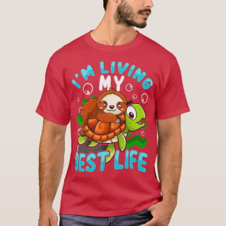 T-shirt Jolie Tortue Je Vis Mon Meilleur
