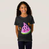 T-Shirt Jolie tranche de pastèque Bite Vacances d'été vibr (Devant entier)