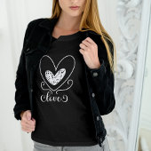 T-shirt Jolie Typographie moderne Aimer Coeurs Valentines