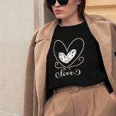 T-shirt Jolie Typographie moderne Aimer Coeurs Valentines