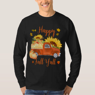 T-shirt Jolie vieille voiture et Citrouilles Happy Fall Y'