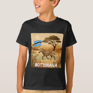 T-shirt Jolie vue du Botswana avec costume d'animal et de
