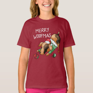 T-shirt Jolie Woofmas Noël Chien Enfants