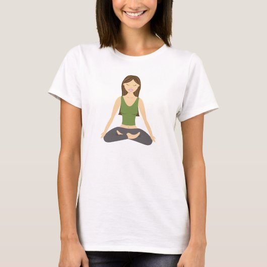T-shirt Jolie Yoga Girl in Lotus Pose Illustration (Devant)