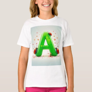 T-shirt Jolies coccinelles sur la lettre verte de l'alphab